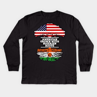 American Grown With Nigerien Roots - Gift for Nigerien From Niger Kids Long Sleeve T-Shirt